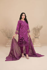 3-PC Stitched Embroidered Digital Printed Sarai By Tawakkal | D-3182